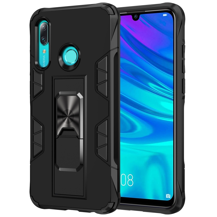

For Huawei P Smart (2019) Armor Shockproof TPU + PC Magnetic Protective Case with Invisible Holder(Black)
