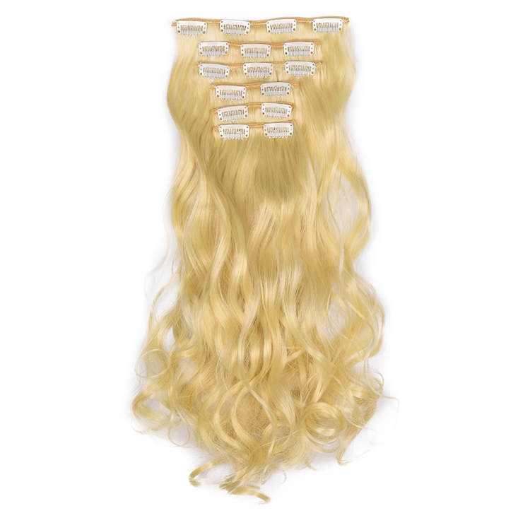 

2 PCS 50cm 16 Card Long Curly Hair Wig Seamless Hair Extension Piece(20.613#)