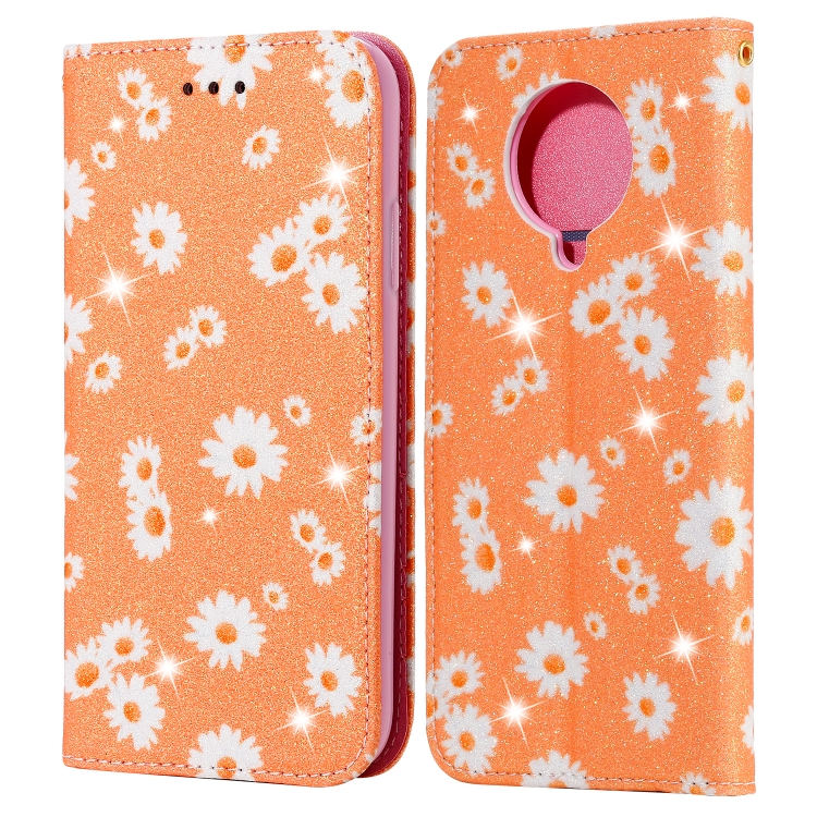 

For Xiaomi Redmi K30 Pro Glittering Daisy Magnetic Horizontal Flip Leather Case with Holder & Card Slots & Photo Frame(Orange)