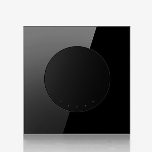 

86mm Round LED Tempered Glass Switch Panel, Black Round Glass, Style:One Open Multiple Control