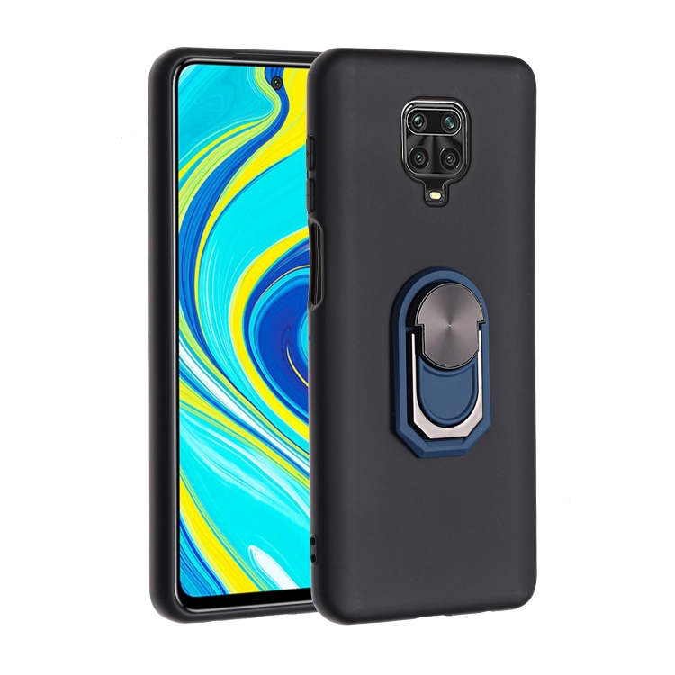 

For Xiaomi Redmi Note 9 Pro Black Armor PC + TPU Shockproof Protective Case with Ring Holder(Blue)