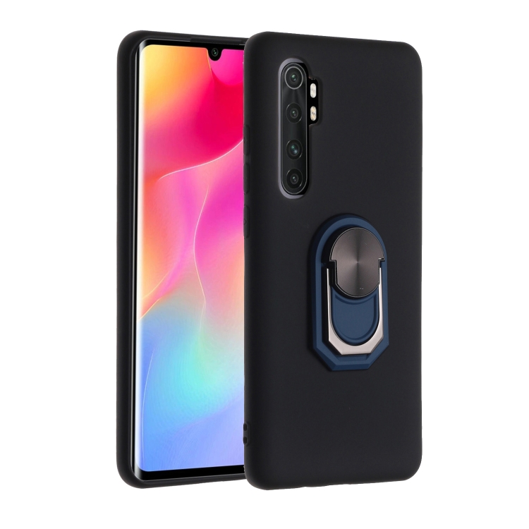 

For Xiaomi Mi Note10 Lite Black Armor PC + TPU Shockproof Protective Case with Ring Holder(Blue)