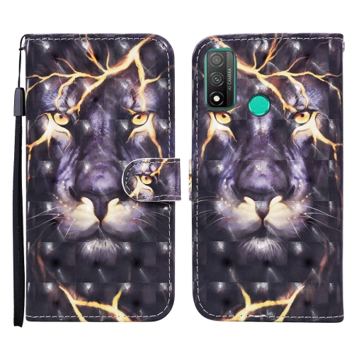 

For Huawei P smart 2020 3D Painted Pattern Horizontal Flip Leather Case with Holder & Wallet & Card slot & Lanyard(Thunder Lion)