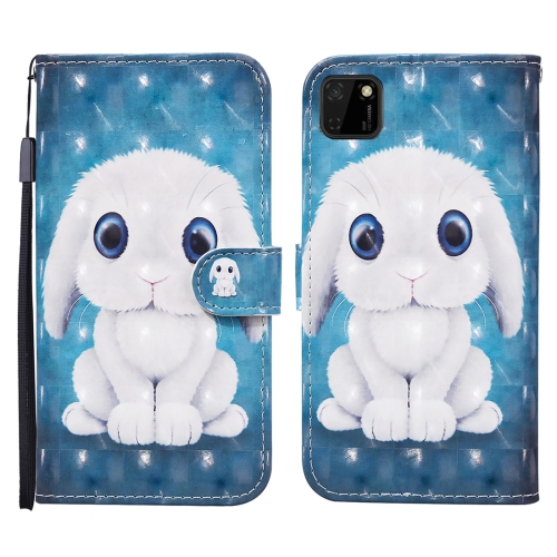 

For Huawei Y5p / Honor 9S 3D Painted Pattern Horizontal Flip Leather Case with Holder & Wallet & Card slot & Lanyard(Rabbit)