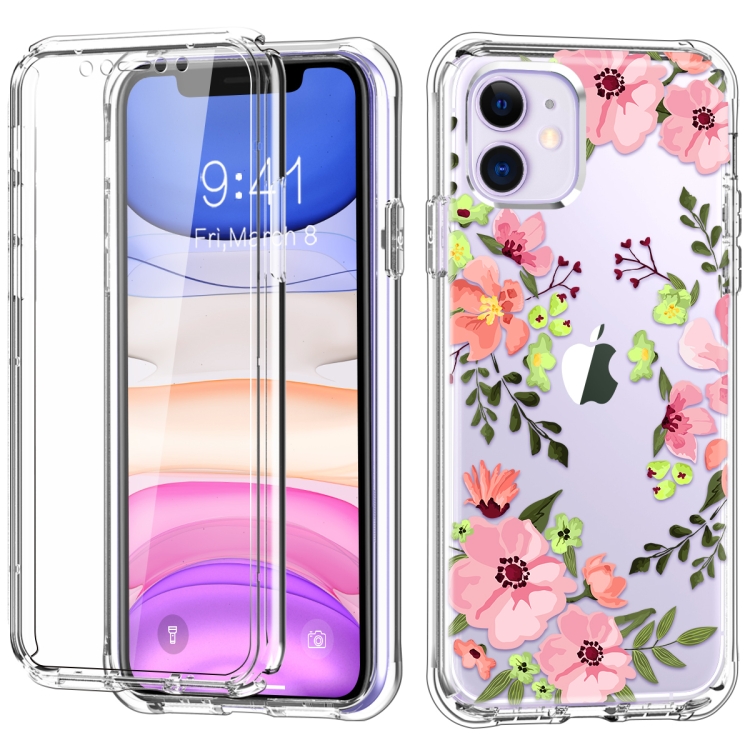 

For iPhone 11 C Style Pattern PC + TPU + PET Screen Protection IMD Craft Case(Floral)