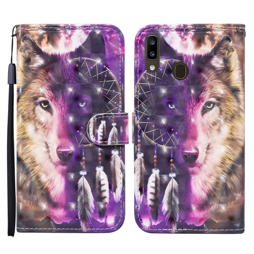 

For Samsung Galaxy A20e / A10e Colored Drawing Pattern Horizontal Flip Leather Case with Holder & Card Slots & Wallet(Wind Chime Wolf)