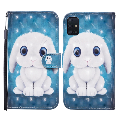 

For Samsung Galaxy A71 Colored Drawing Pattern Horizontal Flip Leather Case with Holder & Card Slots & Wallet(Rabbit)