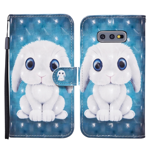 

For Samsung Galaxy S10e Colored Drawing Pattern Horizontal Flip Leather Case with Holder & Card Slots & Wallet(Rabbit)