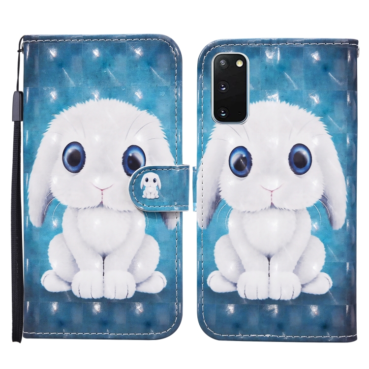 

For Samsung Galaxy S20 Colored Drawing Pattern Horizontal Flip Leather Case with Holder & Card Slots & Wallet(Rabbit)