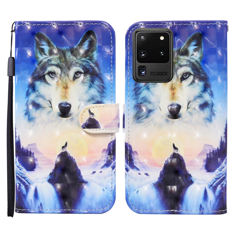 

For Samsung Galaxy S20 Ultra Colored Drawing Pattern Horizontal Flip Leather Case with Holder & Card Slots & Wallet(Sunrise Wolf)