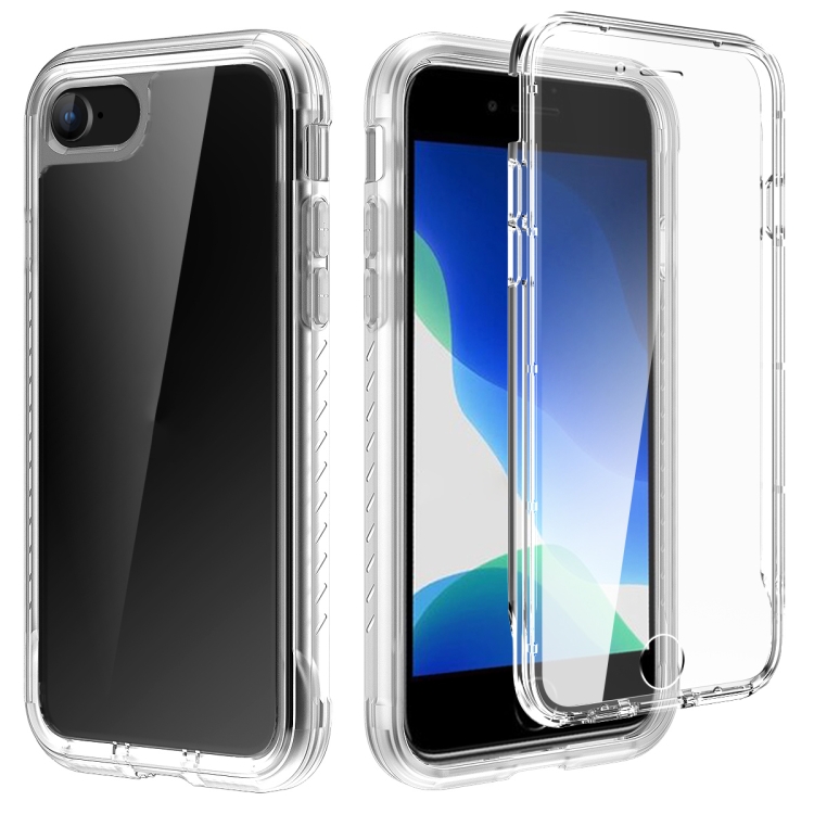 

For iPhone SE 2020 / 8 / 7 Shockproof TPU Frame + Clear PC Back Case + Front PET Screen Film(Transparent Matte)