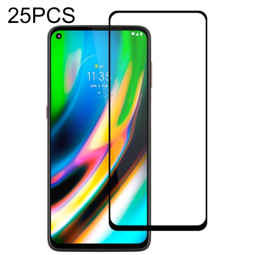 

For Motorola Moto G9 Plus 25 PCS Full Glue Full Screen Tempered Glass Film