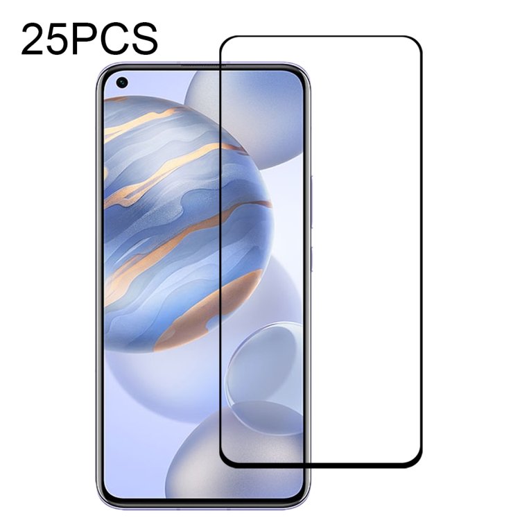 

For Huawei Honor 30 25 PCS Full Glue Full Screen Tempered Glass Film
