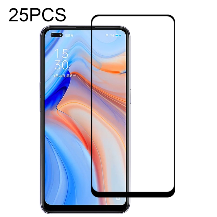 

For OPPO Reno4 25 PCS Full Glue Full Screen Tempered Glass Film