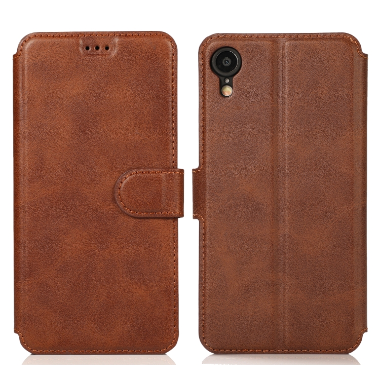 

For iPhone XR Calf Texture Magnetic Buckle Horizontal Flip Leather Case with Holder & Card Slots & Wallet & Photo Frame(Brown)