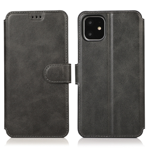 

For iPhone 12 6.1 inch Calf Texture Magnetic Buckle Horizontal Flip Leather Case with Holder & Card Slots & Wallet & Photo Frame(Black)