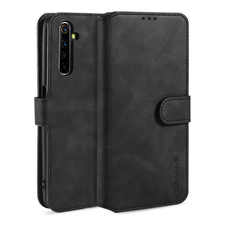 

For OPPO Realme 6 Pro DG.MING Retro Oil Side Horizontal Flip Leather Case with Holder & Card Solt & Wallet(Black)