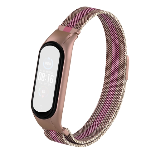 

For Xiaomi Mi Band 5 Milan Color Rebate Magnetic Strap(Rose Powder)