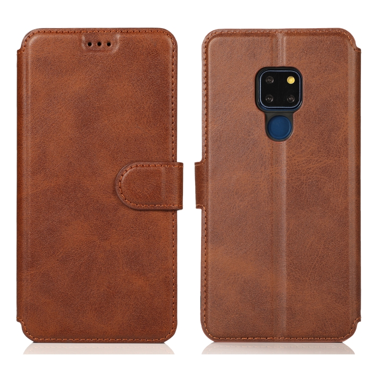 

For Huawei Mate 20 Calf Texture Magnetic Buckle Horizontal Flip Leather Case with Holder & Card Slots & Wallet & Photo Frame(Coffee)