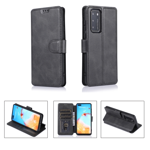 

For Huawei P40 Calf Texture Magnetic Buckle Horizontal Flip Leather Case with Holder & Card Slots & Wallet & Photo Frame(Black)