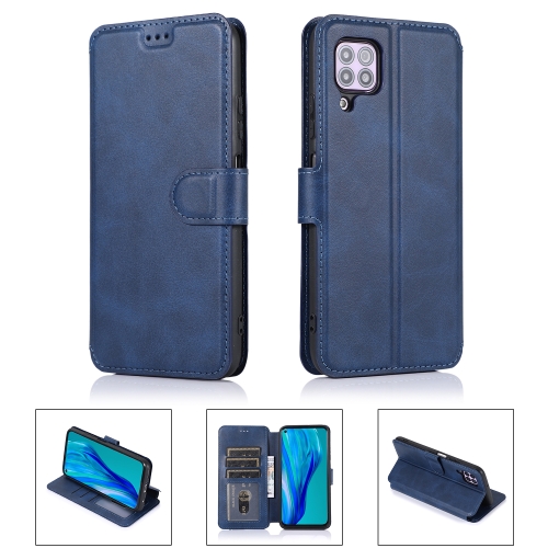 

For Huawei P40 Lite Calf Texture Magnetic Buckle Horizontal Flip Leather Case with Holder & Card Slots & Wallet & Photo Frame(Blue)