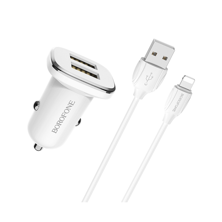 

Borofone BZ12 2.4A Hengrui Lasting Power Dual USB Car Charger Set(1m)