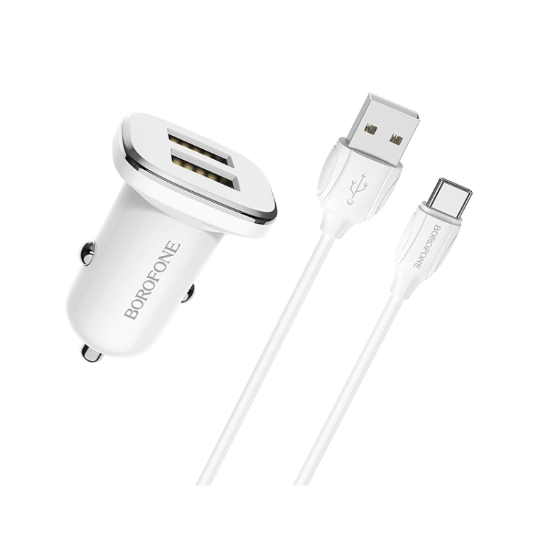 

Borofone BZ12 2.4A Hengrui Lasting Power Dual USB Car Charger Set(1m)