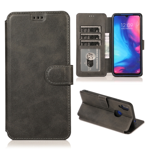 

For Xiaomi Redmi Note 7 Calf Texture Magnetic Buckle Horizontal Flip Leather Case with Holder & Card Slots & Wallet & Photo Frame(Black)