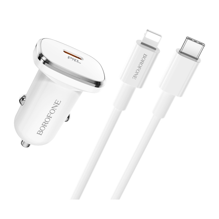 

Borofone BZ12B 3A Hengrui Lasting Power Single Port PD 3.0 USB Car Charger with Type-C to 8 Pin Data Cable, Length: 1m