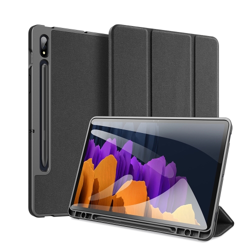 

For Samsung Galaxy Tab S7 11 inch DUX DUCIS Domo Series Horizontal Flip Magnetic PU Leather Case with Three-folding Holder & Sleep / Wake-up Function & Pen Slot(Black)