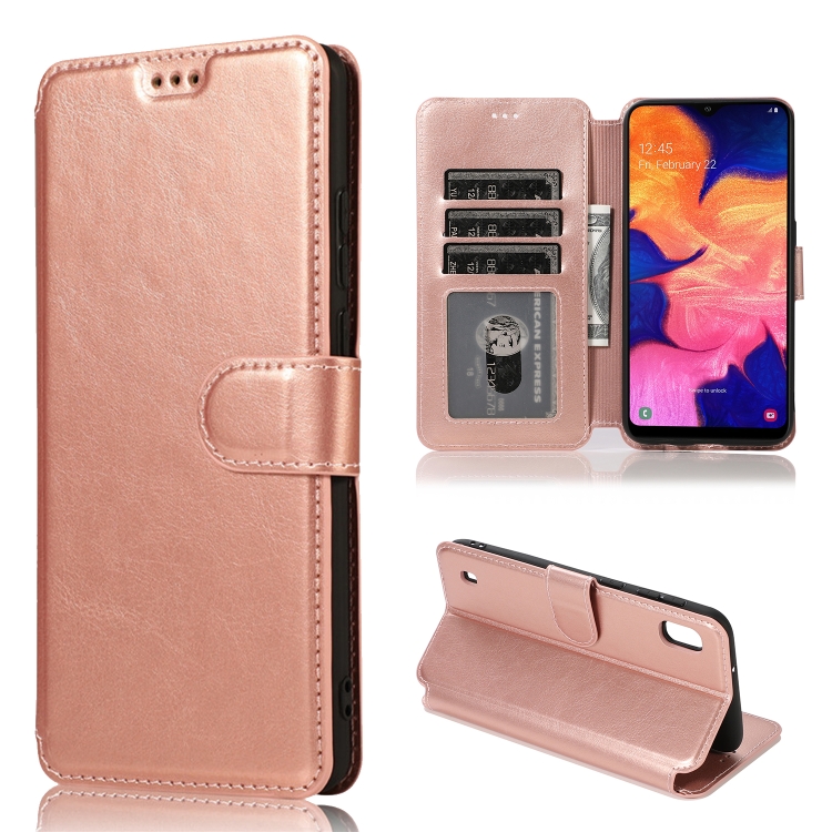 

For Samsung Galaxy A40 Calf Texture Magnetic Buckle Horizontal Flip Leather Case with Holder & Card Slots & Wallet & Photo Frame(Rose Gold)
