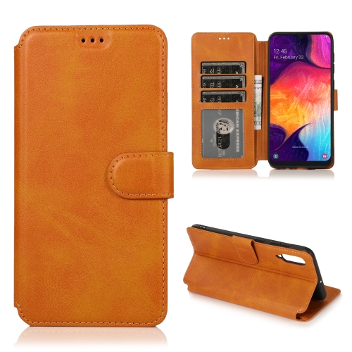 

For Samsung Galaxy A50 / A70 Calf Texture Magnetic Buckle Horizontal Flip Leather Case with Holder & Card Slots & Wallet & Photo Frame(Khaki)