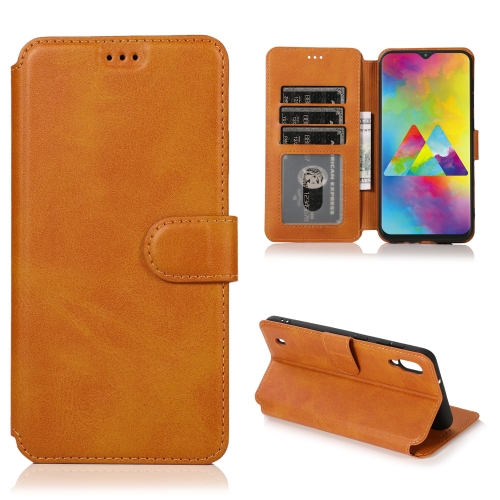 

For Samsung Galaxy M10 Calf Texture Magnetic Buckle Horizontal Flip Leather Case with Holder & Card Slots & Wallet & Photo Frame(Khaki)