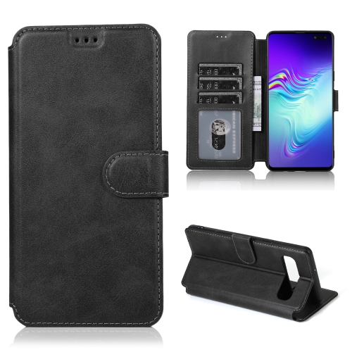 

For Samsung Galaxy S10 5G Calf Texture Magnetic Buckle Horizontal Flip Leather Case with Holder & Card Slots & Wallet & Photo Frame(Black)