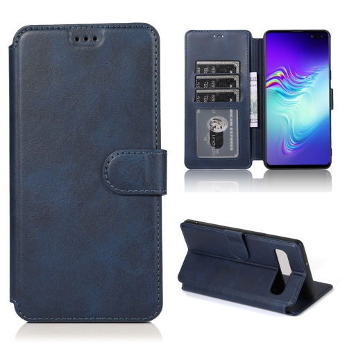 

For Samsung Galaxy S10 5G Calf Texture Magnetic Buckle Horizontal Flip Leather Case with Holder & Card Slots & Wallet & Photo Frame(Blue)