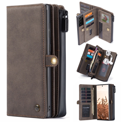 

For Samsung Galaxy Note 20 Ultra CaseMe 018 Detachable Multi-functional Horizontal Flip Leather Case with Card Slot & Holder & Zipper Wallet & Photo Frame(Brown)