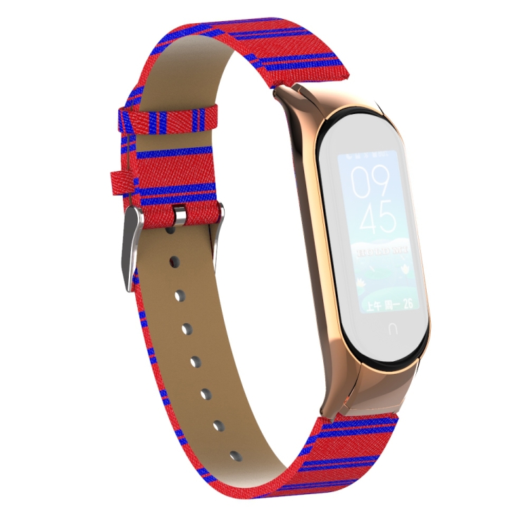 

For Xiaomi Mi Band 5 Youth Vitality Series Leather Strap(Red)