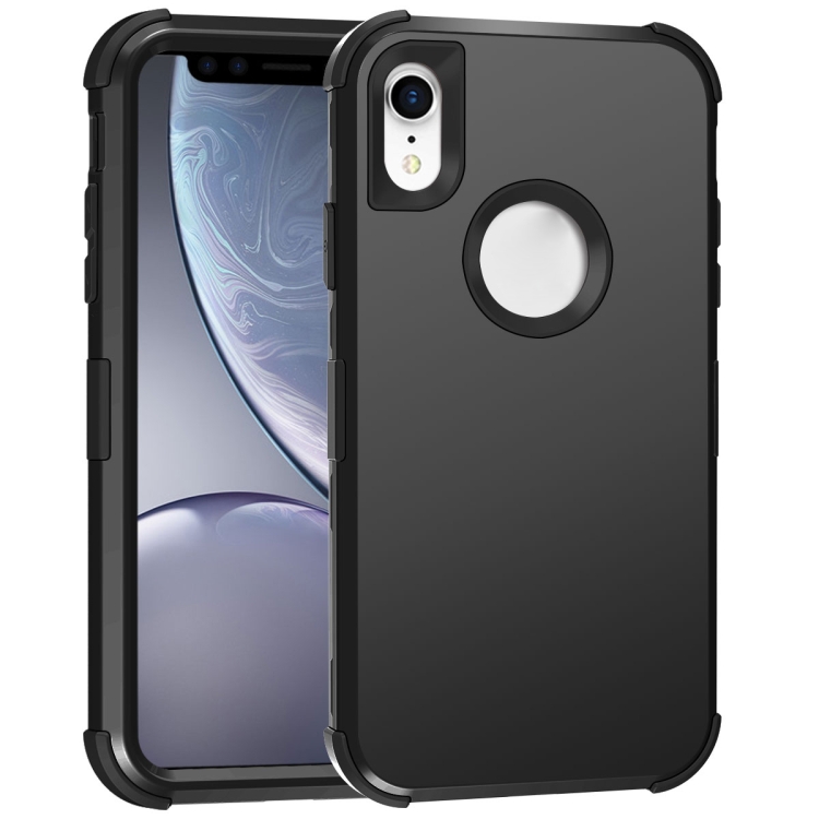

For iPhone XR 3 in 1 All-inclusive Shockproof Airbag Silicone + PC Case(Black)