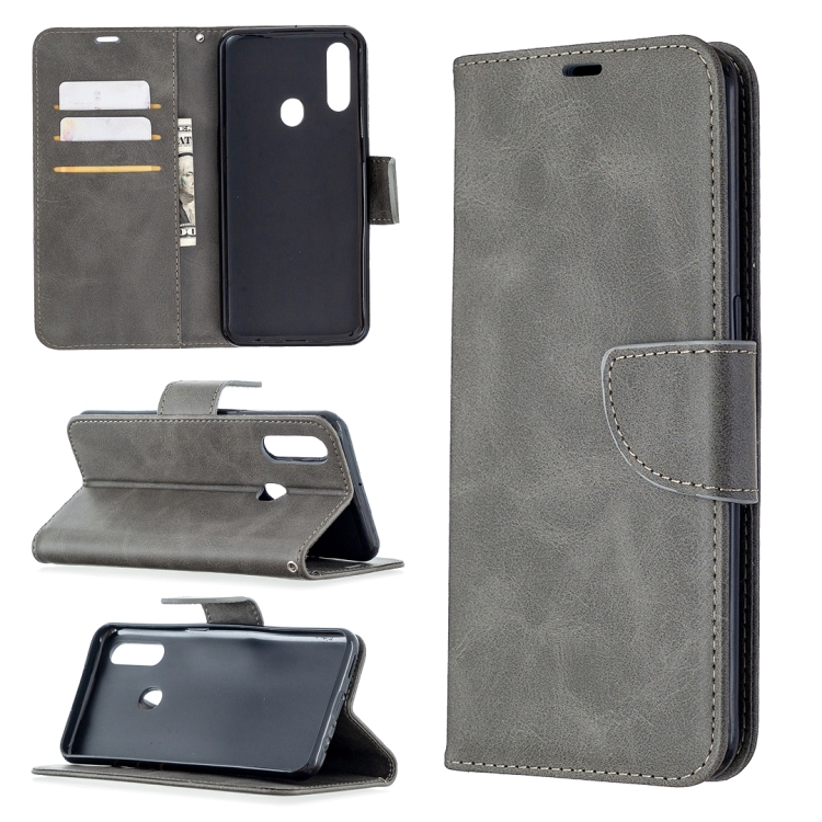 

For Oppo A31 (2020) / A81 Retro Lambskin Texture Pure Color Horizontal Flip PU Leather Case with Holder & Card Slots & Wallet & Lanyard(Grey)