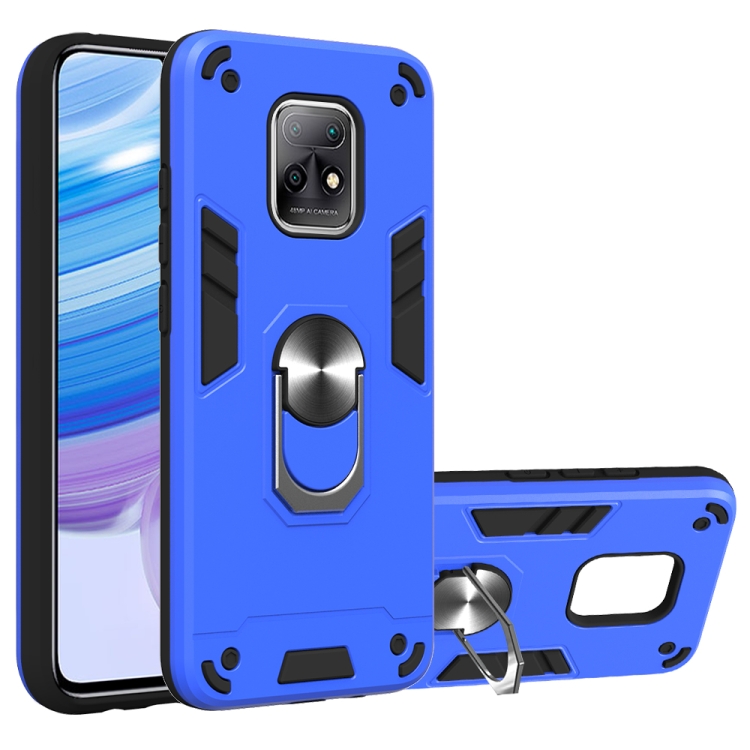 

For Xiaomi Redmi X10 5G / X10 Pro 5G 2 in 1 Armour Series PC + TPU Protective Case with Ring Holder(Dark Blue)