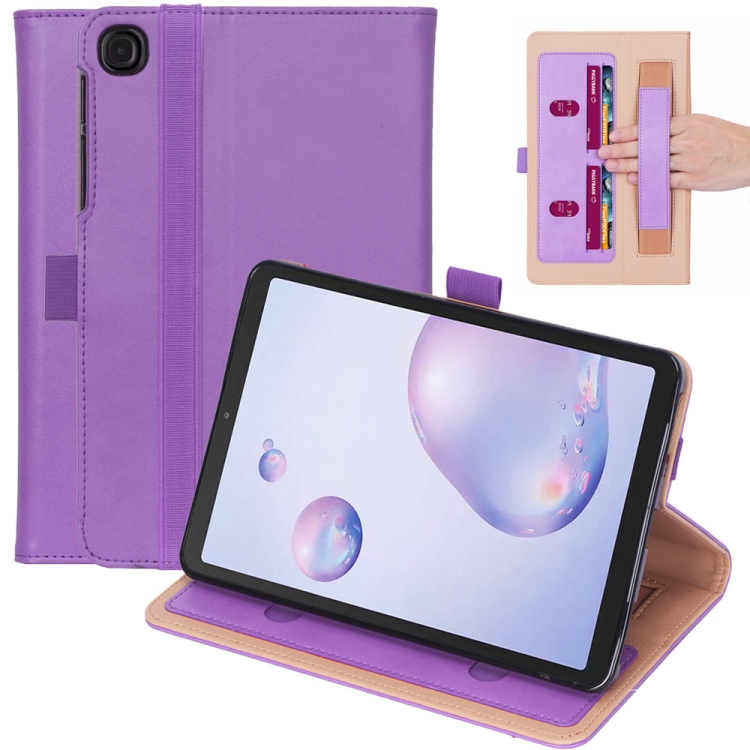 

For Samsung Galaxy Tab A7.0 T500 (2020) Retro Texture PU + TPU Horizontal Flip Leather Case with Holder & Card Slots & Hand Strap(Purple)