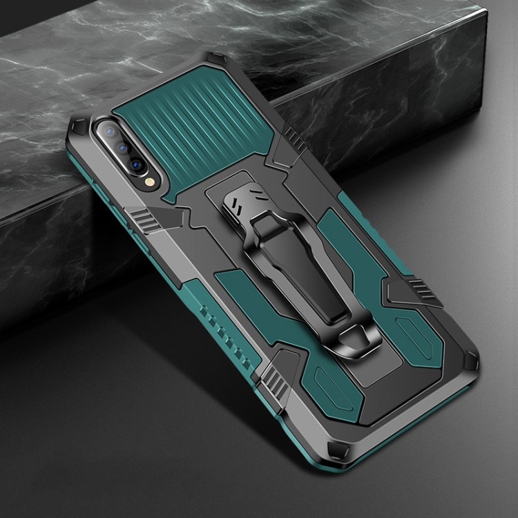 

For Samsung Galaxy A70 Machine Armor Warrior Shockproof PC + TPU Protective Case(Army Green)