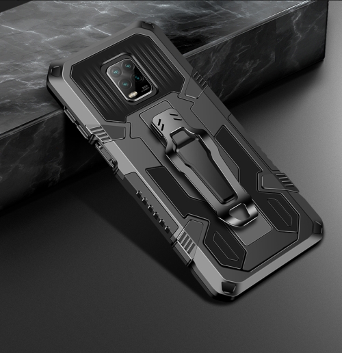

For Xiaomi Redmi Note 9S Machine Armor Warrior Shockproof PC + TPU Protective Case(Black)