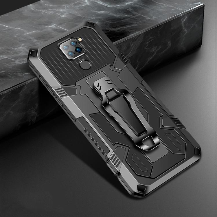 

For Xiaomi Redmi Note 9 Machine Armor Warrior Shockproof PC + TPU Protective Case(Black)