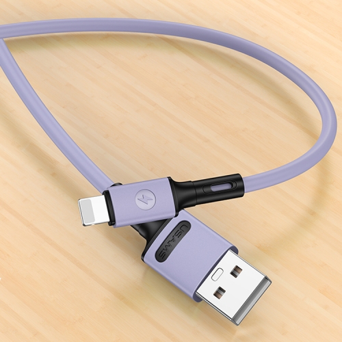 

USAMS US-SJ434 U52 2A 8 Pin to USB Data Cable, Cable Length: 1m(Purple)