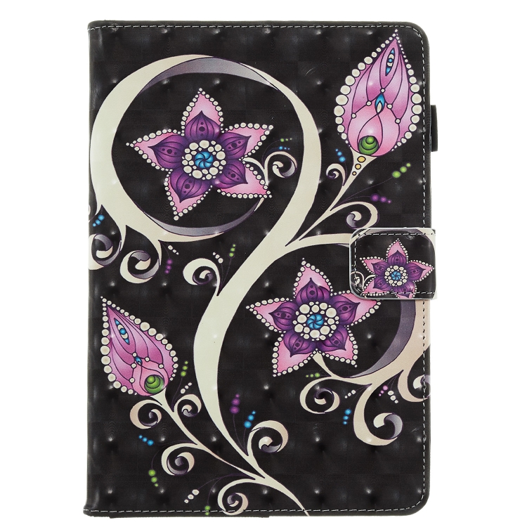 

For Amazon Kindle Fire HD 8 (2020) 3D Painted Flat Leather Case with Card Slot & Wallet & Holder & Sleep / Wake-up Function(Peacock Flower)