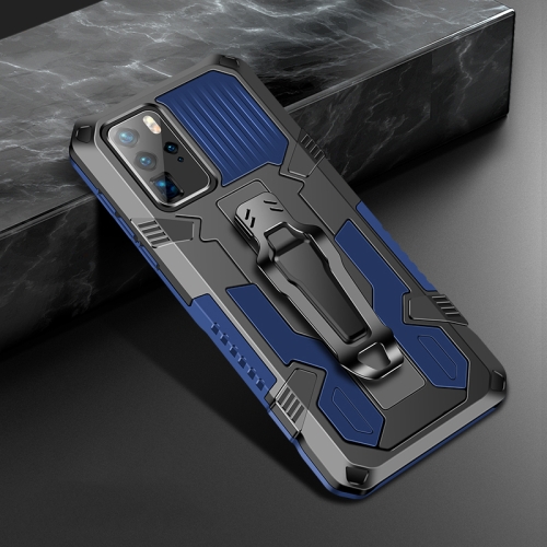 

For Huawei P40 Pro Machine Armor Warrior Shockproof PC + TPU Protective Case(Blue)