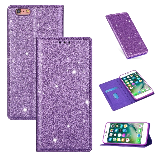 

For iPhone 6 Plus Ultrathin Glitter Magnetic Horizontal Flip Leather Case with Holder & Card Slots(Purple)