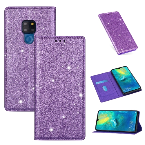 

For Huawei Mate 20 Ultrathin Glitter Magnetic Horizontal Flip Leather Case with Holder & Card Slots(Purple)