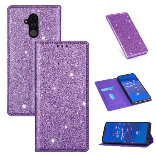 

For Huawei Mate 20 Lite Ultrathin Glitter Magnetic Horizontal Flip Leather Case with Holder & Card Slots(Purple)